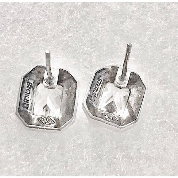 JUDITH JACK Sterling Silver Marcasite Faceted CZ Vintage Earrings - Picture 8 of 9